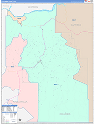 Columbia County, WA Wall Map Color Cast Style 2026