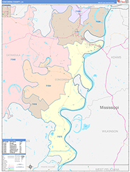 ConcordiaParish (County), LA Wall Map Color Cast Style 2026