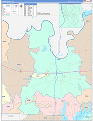 Cooke County, TX Wall Map Color Cast Style 2026