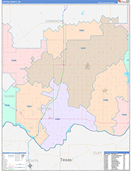 Cotton County, OK Wall Map Color Cast Style 2026
