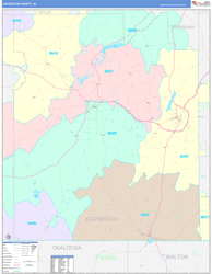 Covington County, AL Wall Map Color Cast Style 2024