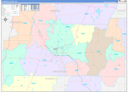 Craighead County, AR Wall Map Color Cast Style 2024