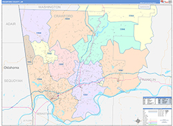 Crawford County, AR Wall Map Color Cast Style 2026