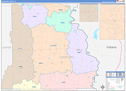 Crawford County, IL Wall Map Color Cast Style 2026