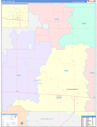 Curry County, NM Wall Map Color Cast Style 2024