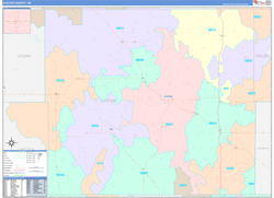 Custer County, NE Wall Map Color Cast Style 2023