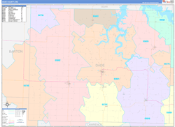 Dade County, MO Wall Map Color Cast Style 2024