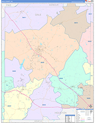 Dale County, AL Wall Map Color Cast Style 2026
