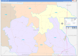Dallas County, AR Wall Map Color Cast Style 2024