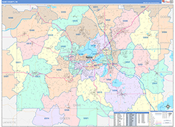 Dane County, WI Wall Map Color Cast Style 2026