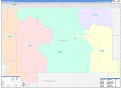 Daniels County, MT Wall Map Color Cast Style 2024