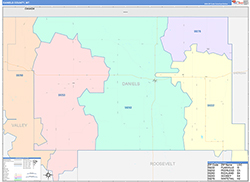 Daniels County, MT Wall Map Color Cast Style 2026