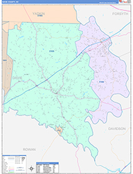 Davie County, NC Wall Map Color Cast Style 2026