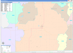 Davis County, IA Wall Map Color Cast Style 2024
