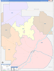 Dawson County, MT Wall Map Color Cast Style 2026