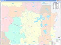 Day County, SD Wall Map Color Cast Style 2024