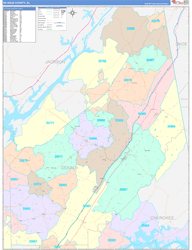 DeKalb County, AL Wall Map Color Cast Style 2024