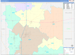 DeKalb County, IN Wall Map Color Cast Style 2024