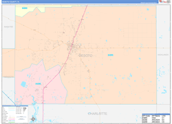 DeSoto County, FL Wall Map Color Cast Style 2023