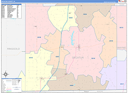 Decatur County, IA Wall Map Color Cast Style 2026