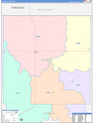 Decatur County, KS Wall Map Color Cast Style 2026