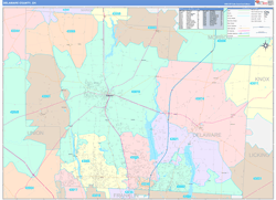 Delaware County, OH Wall Map Color Cast Style 2024
