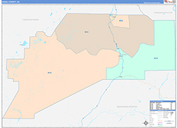 DenaliBorough (County), AK Wall Map Color Cast Style 2026