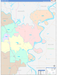 Desha County, AR Wall Map Color Cast Style 2024