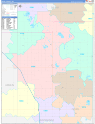 Deuel County, SD Wall Map Color Cast Style 2024