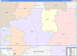 Dickey County, ND Wall Map Color Cast Style 2026