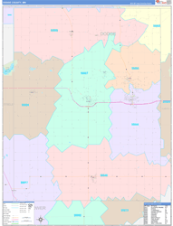 Dodge County, MN Wall Map Color Cast Style 2024