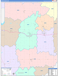 Dodge County, MN Wall Map Color Cast Style 2026