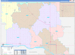 Dodge County, NE Wall Map Color Cast Style 2023