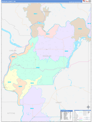 Douglas County, WA Wall Map Color Cast Style 2024