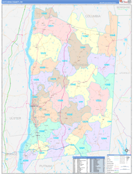 Dutchess County, NY Wall Map Color Cast Style 2024