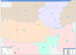 Eddy County, ND Wall Map Color Cast Style 2023