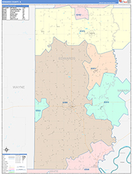 Edwards County, IL Wall Map Color Cast Style 2026