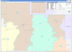 Edwards County, KS Wall Map Color Cast Style 2024