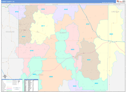 Elbert County, CO Wall Map Color Cast Style 2024
