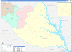 Elbert County, GA Wall Map Color Cast Style 2024