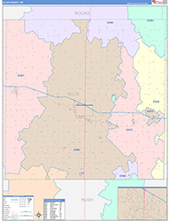 Ellis County, KS Wall Map Color Cast Style 2026