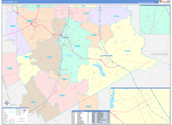 Ellis County, TX Wall Map Color Cast Style 2024