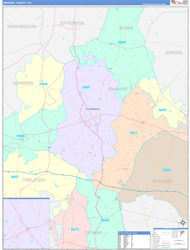 Emanuel County, GA Wall Map Color Cast Style 2024
