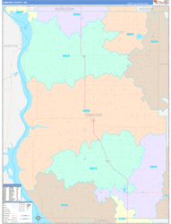 Emmons County, ND Wall Map Color Cast Style 2023