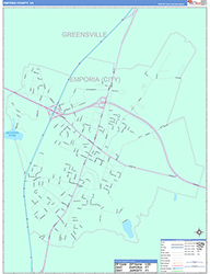Emporia County, VA Wall Map Color Cast Style 2026