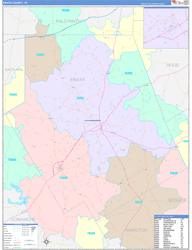 Erath County, TX Wall Map Color Cast Style 2024