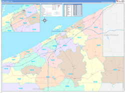 Erie County, PA Wall Map Color Cast Style 2024