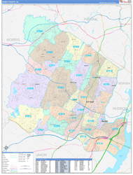 Essex County, NJ Wall Map Color Cast Style 2024