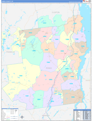 Essex County, NY Wall Map Color Cast Style 2024