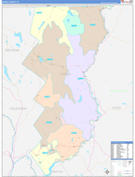 Essex County, VT Wall Map Color Cast Style 2024